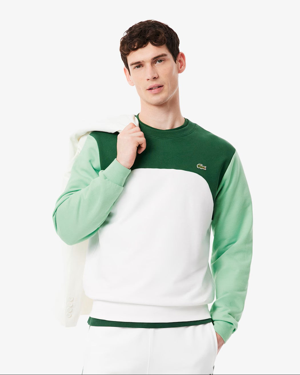 Lacoste Colour-Block Cotton Fleece Sweatshirt