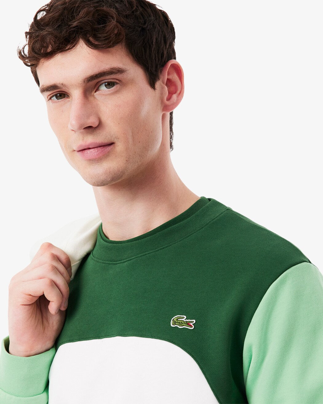Lacoste Colour-Block Cotton Fleece Sweatshirt