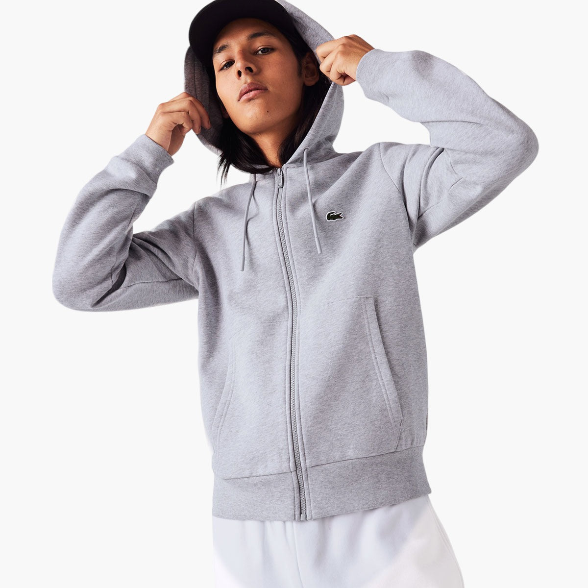 Men'S Lacoste Kangaroo Pocket Fleece Zipped Sweatshirt