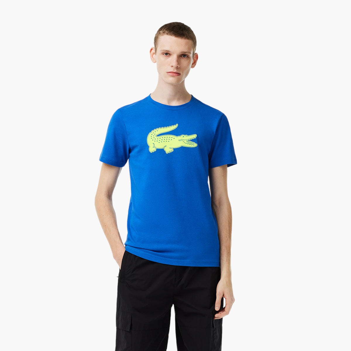 Lacoste Men’S Crew Neck Crocodile Print Organic Cotton T-Shirt