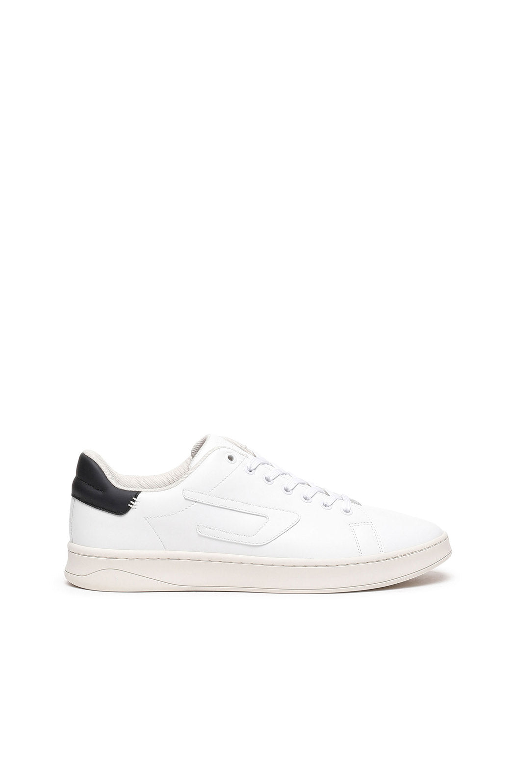 DIESEL LOW-TOP LEATHER SNEAKERS WITH D PATCH
