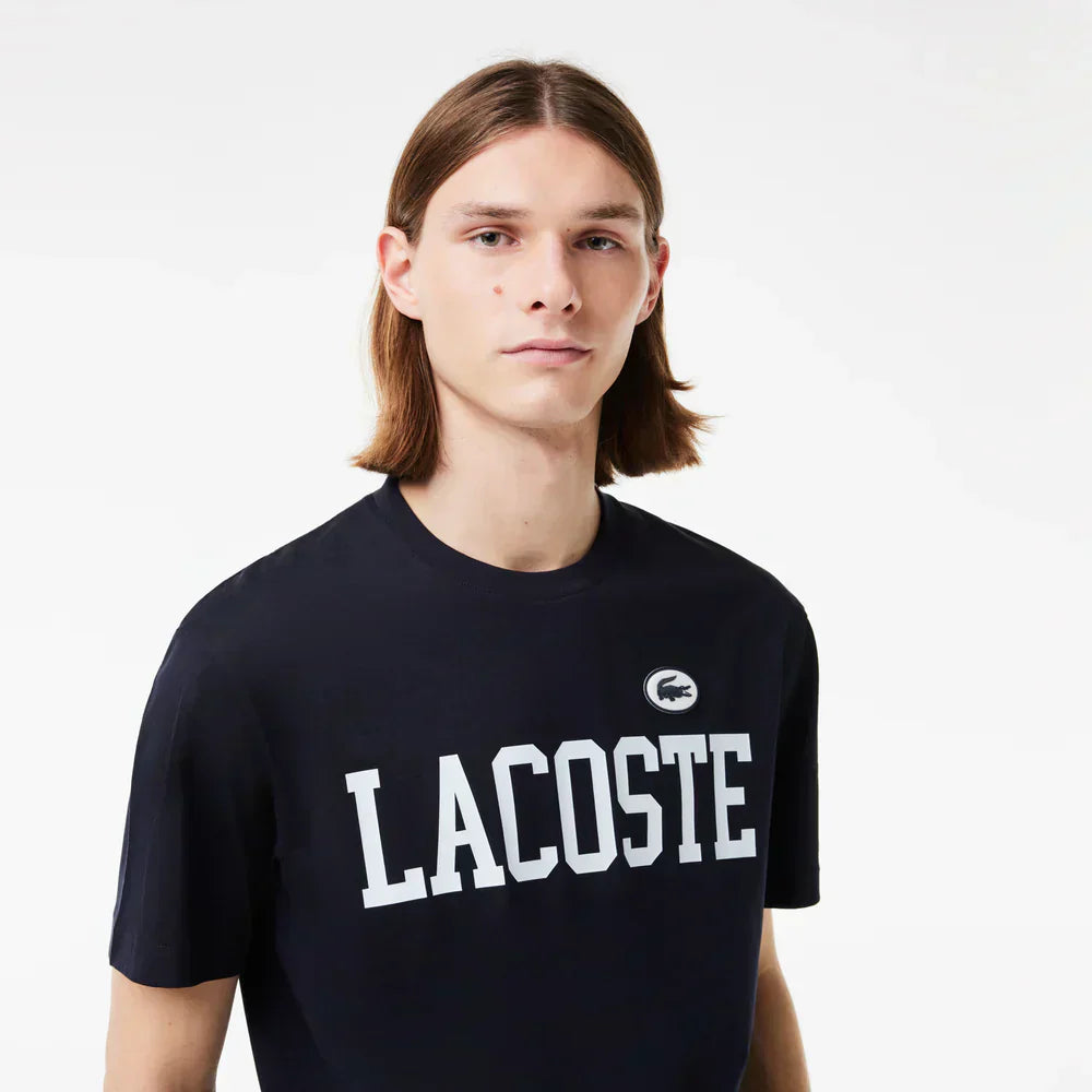 Lacoste Cotton Contrast Print and Badge T-shirt